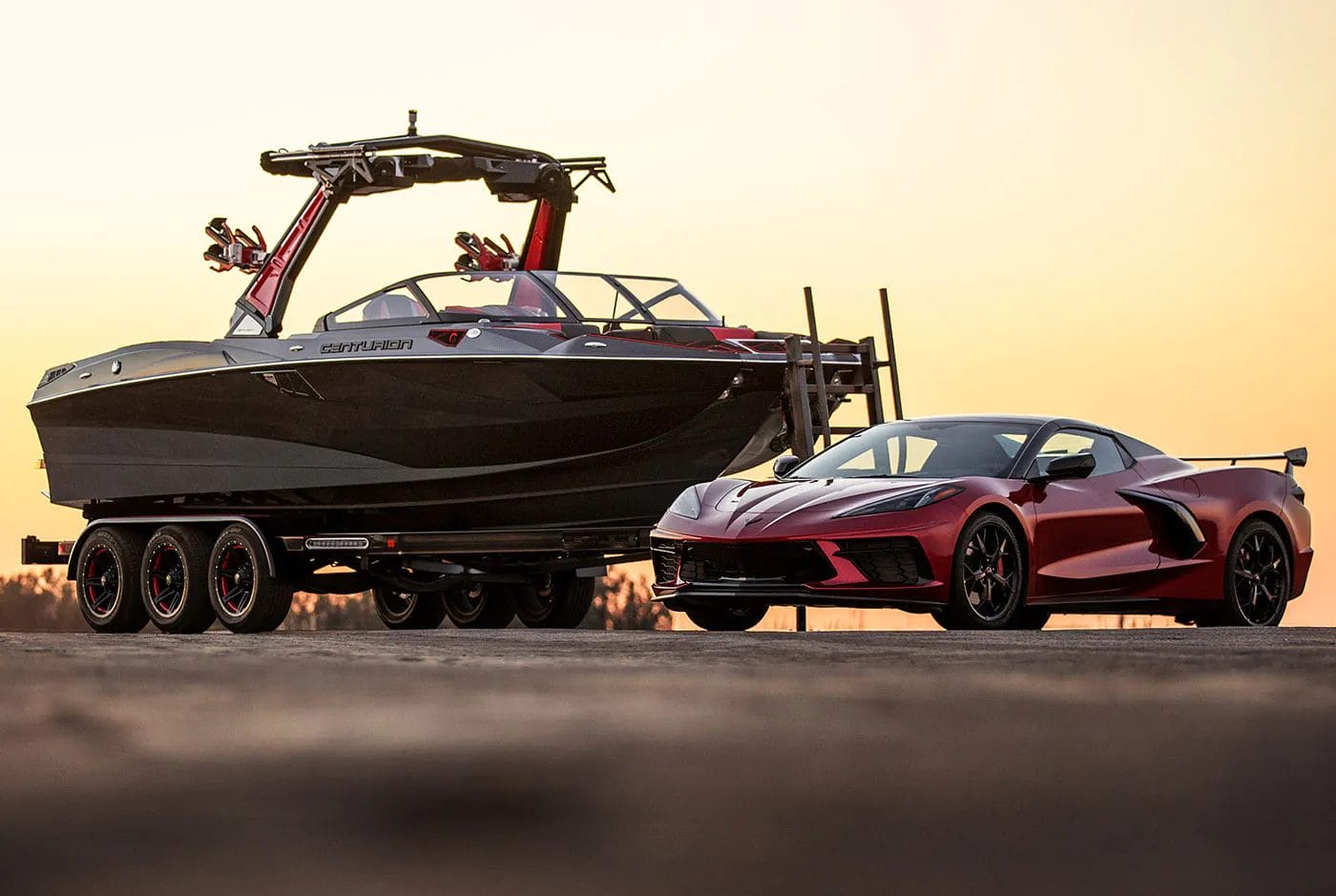 Chevrolet Corvette C7 wakeboat wakesurf board.